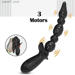 Andra massageföremål Pomelok 3 Motor Anal Vibrator Homosexual Prostate Massager Anal Pärlor skinkansplugg Vibrator Male Masturbation Toy Q240329