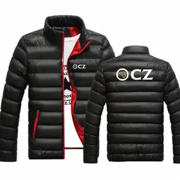 CZ CESKA ZBROJOVKA 2023 Herrarna Nya vinter LG SLEEVE COT JAckets Skriva ut högkvalitativ tjockare varma fasta färgtoppar Kläder 76A8#