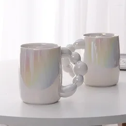 Tassen, 2er-Set, Keramik-Kaffeetasse, niedliches, kreatives Design mit kandiertem Haws-Griff für Büro und Zuhause, 13,5 Unzen/400 ml, Latte-Tee-Milch