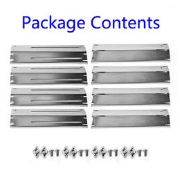 Tools 8Pcs Adjustable Stainless Steel Heat Plate BBQ Gas Grill Replacement Kit High Temperature Resistanct No Odor Safe To Use Harm