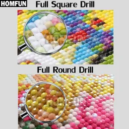 Homfun Diamond Painting Full Square/Round Drill 5D DIY "Welcome Home Texto" Bordado Retro de Retro Cruzada Decoração