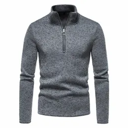 Warme Reißverschluss-Pullover-Winterjacke Massivfarbe Hoher Kragen Sweatshirts Pullover Herrenpullover Übergröße Rollkragenpullover gestrickt S-2XL B9nB #