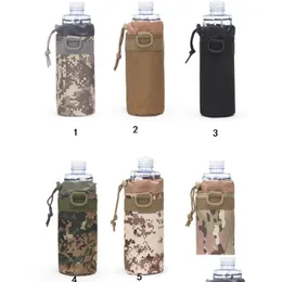 Andra taktiska tillbehör Camo Cup Holder Outdoor Sports Water Bottle Sleeve Portable Vandring Travel Cycling Mount Packs Justerabl Otjov