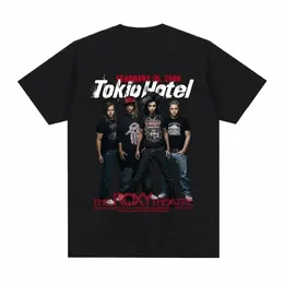 Рок-группа Tokio Hotel Kaulitz Print Tshirt Cott Trend Trend Trend Tee Tee Men Women Hip Hop Streetwear футболка для одежды v4h7#