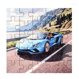 Torebki biżuterii 12PC/partia 3 mm MDF Puzzle 25pcs Sublimation Jigsaw Blank niestandardowe dla dzieci DIY Design