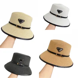 Cappello di lusso designer donna cappello di paglia da spiaggia estivo casquette a prova di sole luxe bianco nero tessuto a tesa larga cappelli a tesa larga casual per uomo vita quotidiana hg144