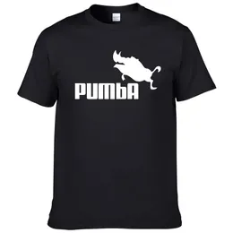 PUMBA impresso camiseta verão hip-hop esportes fundo de manga curta javali javali paródia criatividade oversized cinco quartos 240328