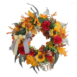 Dekorativa blommor Höstdörrkrans Autumn Harvest Wreaths for Front Farmhouse