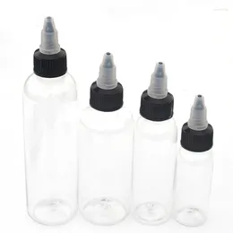 Storage Bottles 50pcs 30ml/60ml/120ml E Liquid PET Plastic Dropper Empty Tattoo Ink Bottle Pen Shape With Twist Off Caps