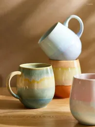 Tassen 520 ml Farbverlauf Becher Haushalt Große Kapazität Vintage Verdickte Keramik Tasse Japanischen Stil Hohe Schönheit Paar Wasser