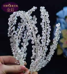 Tiara de noiva com suporte triplo, tiara de noiva barroca, lindas peças de cabeça, joias para noivas, coroa de casamento, acessórios europea5146470