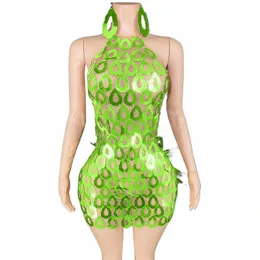 many Colors Sequins Evening Dr Sexy Halter Party Mini Dres Women Celebrate Festival Outfit Gogo Costume Stage Wear XS7359 25Yw#