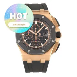 AP Casual Handgelenk Watch Royal Oak Offshore Serie 26401ro Rose Gold Drei Augen Timing Rubber Band Mens Fashion Freizeit für Sportmaschinen Uhren Set Timing