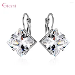 Dangle Earrings Big Promotion 925 Sterling Silver Fashion Jewelry Woman Egg Shape/Waterdrop/Square Pendant Cubic Zirconia