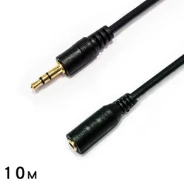 10m hörlursljudkabel 3,5 mm guldpläterad plug man till kvinnlig aux -kabel