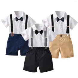 Zestawy odzieży 1-6Y Boys Formalne krótkie garnitury Spritted Turne-Over Collar Shorts