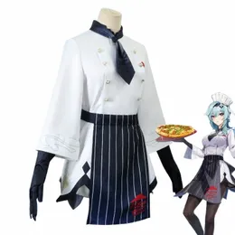 Game Genshin Impact Cosplay Costume Amber Eula Lawrence Women Pizza Waiter Lovely Uniform Halen Party Suit H6ZS#