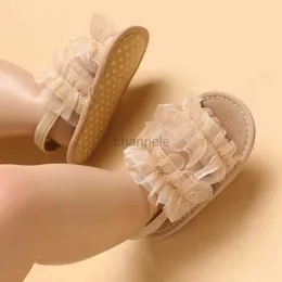 Sandaler mode små barn nyfödda flickor prinsessor skor spetsar småbarn sommar sandal icke-halkskor första steg bil 0-18m 240329