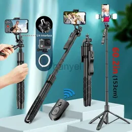 Monopiedi per selfie L16 1530mm Wireless Selfie Stick Treppiede Supporto monopiede pieghevole Equilibrio Scatto costante dal vivo per fotocamere d'azione Smartphone 24329