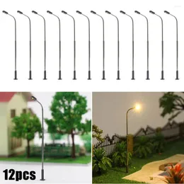 Garrafas 14cm poste de lâmpada leds modelo de metal layout ferroviário única cabeça luzes de rua trem branco quente venda prática