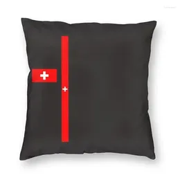 Kudde mjuk Schweiz flagga kasta fall hem dekorativ anpassad fyrkantig schweizisk kors 40x40 kudde för vardagsrum