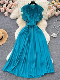 Ameri CHIFFON PLEATS DRESS　vintage Ameri Vintage Pleated Chiffon Dress Sleeveless A-line Soft