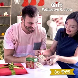 Geschenkpapier, umweltfreundlich und ungiftig, selbstklebendes Weihnachtsanhänger-Design, ohne scharfe Teile, die für Menschen unschädlich sind