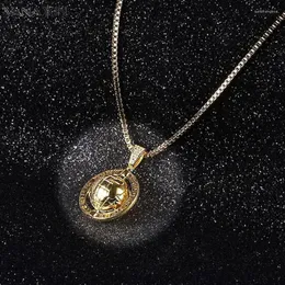 Pendant Necklaces VANAXIN World Rotating Globe Vintage Antique Glassglobe Charm Hip Hop Necklace Jewelry Gift259v