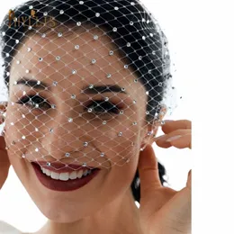 jm06 Birdcage Veil White Black Wedding Veils Fascinator Hat Hair Accories Vintage Women Party Headpiece Fi Jewelry l3HU#