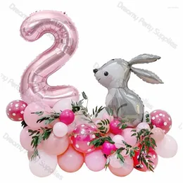 Parti Dekorasyonu 32pcs Pembe Beyaz Paskalya Balonları Çelenk Kemer Balon Balon Kız Bebek Duş Doğum Günü Vaftiz Dekoru Malzemeleri