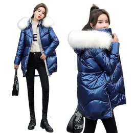 Yeni Kış Ceket Parkas Kadınlar Parlak Pamuklu Ceket Kapşonlu Parka Sıcak Kadın Pamuklu Yastıklı Ceket Sıradan Out Giyim P985 67ky#