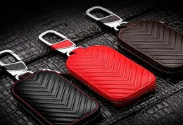 Highgrade Car Key Bag Auto Key Wallet Chain Holder Cover Case Läder blixtlås Nyckelväska för alla bilmodell7652641