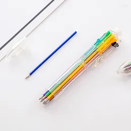 Для творческой многоцветной шариковой ручки, милые канцелярские принадлежности, пресс, 8 цветов, масло Fo