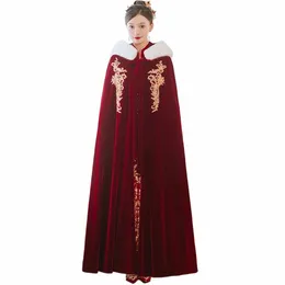 inverno Lg Mantelle da sposa calde Mantello da sposa Lunghezza pavimento Scialle da sposa Veet Cappotto Avvolgente da sposa per adulti 643V #