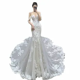 신부의 최신 웨딩 박사 Mermaid 레이스 apliques with Custom Made Plus 크기 vestidos de novias 844L#