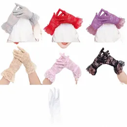 sexy Dry Gloves Women Lace Gloves Paragraph Wedding Gloves Mittens Accories Full Finger Girls Lace Party Dres w6Wh#