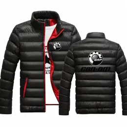 can-am BRP 2022男子新しい冬スタンドカラーコットジャケットプリント特大ジッパーフーディー風力防止暖かいカーディガンコートトップJ01m＃