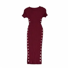 Hintern Elegante Damen Dres 2023 Neue Sommer Gestrickte Büro Dr Gute Qualität Frauen Knie Länge Bodyc Dr Vestido I9AS #