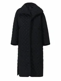 eam Black Cott-padded Coat big lg lg sleeve فضفاضة نساء نساء باركاس fi دبليو جديد الخريف 2024 19A-A319-01 Z2RC#