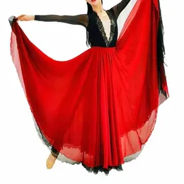 Gonna ampia ed elegante Tiansi a doppio strato da 720 gradi, tuta da pratica di danza classica in stile etnico cinese, esibizione di lg sk I16u #