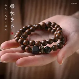 Strand Golden Sandalwood Bracelets Nanmu Agarwood Buddha Beads Kulturalne i rozrywkowe pary męskie pary