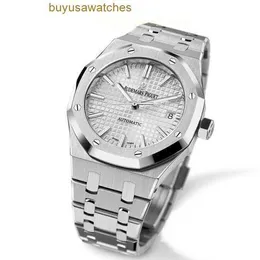 AP Armbanduhr Armbanduhr Royal Oak Serie 15450ST OO.1256ST.01 Weiße Platte Präzisionsstahl Herren-Sportmaschinenuhr