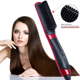 Irons Hair Straightener 2 In 1 Curling Iron Professional 2Way Rotating Hair Curler Brush Straightener Max 2Way Rotating Hair Irons