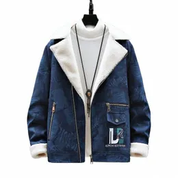 2021 Neue Faux-Leder-Revers-warme Mantel-Outwear-Winter-Polar-Fleece-Jacken Männer Plus Size LG Sleeve Composite Parkas Winter-Verkauf