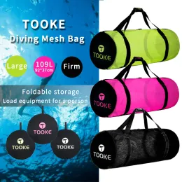 Väskor 109L Mesh Gear Bag Sports Swimming Boating Camping Kayaking Outdoor Climbing Bag For Scuba Diving Snorkling Swimming Equipment