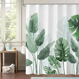 Shower Curtains Curtain Liners For Bathroom Green Tropical Botanical Natural