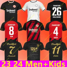 2023 2024 Eintracht Frankfurt Futebol Jerseys M.GOTZE CHAIBI SOW KNAUFF AARONSON TUTA MARMOUSH Ngankam SKHIRI 23 24 Futebol Homens e Crianças Camisa 125º Aniversário