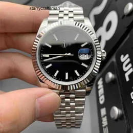 럭셔리 시계 RLX Clean Just Factory Watch 디자이너 데이트 시계 41mm 자동 기계식 시계 블랙 사파이어 유리 디자이너 시계 방수 시계