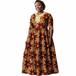 african Women's Plus Size Dr Ankara Loose Chest Hot Patch Embroidery Embellished Dr A2325056 o42z#