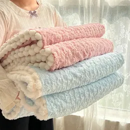 Blankets Artificial Hair Plush All-season Blanket Soft Coral Velvet Sofa Leisure Cozy Thickened Sheet